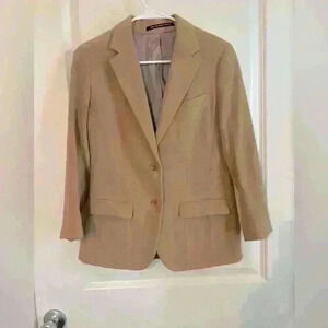 VTG Saint Laurie 2 Button Tan Wool Blazer